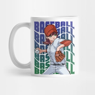 Baseball Player Boys Girls Youth Female Outfielder Sports Mug